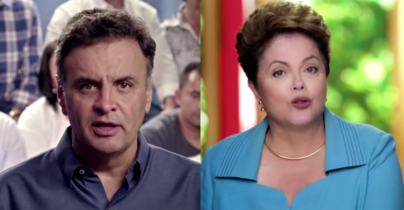 Aecio e Dilma ataques