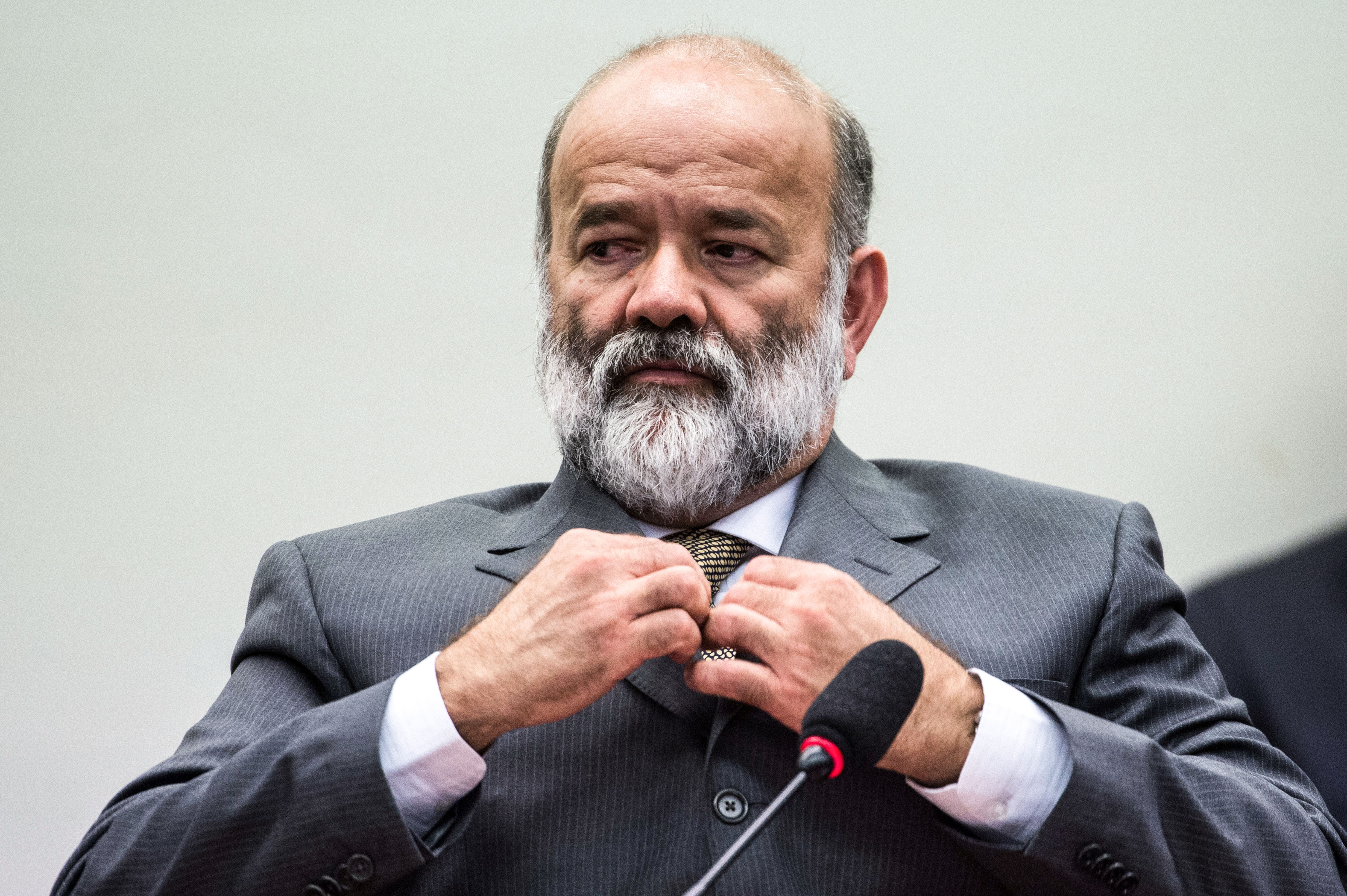 Brasília- DF- Brasil- 09/04/2015-  O tesoureiro do PT, João Vaccari Neto, presta depoimento na CPI da Petrobrás, na Câmara dos Deputados (Marcelo Camargo/Agência Brasil)