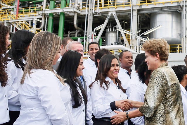 Camaçari - BA, 19/06/2015.Presidenta Dilma Rousseff, durante cerimônia de inauguração do Complexo Acrílico da BASF. Foto: Roberto Stuckert Filho/PR