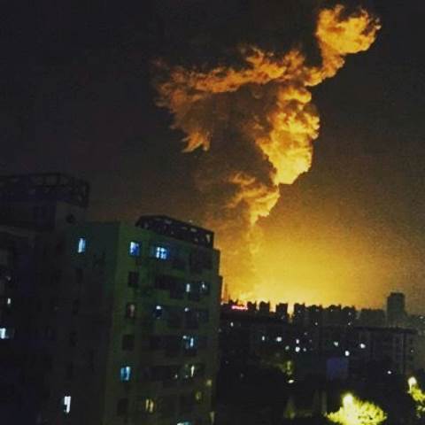Explosão China Tianjin Foto Reprodução Facebook