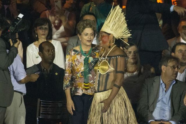 Palmas (TO) - A presidenta Dilma Rousseff participa da cerimônia de abertura dos Jogos Mundiais dos Povos Indígenas 2015 (Marcelo Camargo/Agência Brasil)