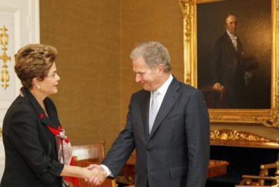  A presidenta Dilma Rousseff e o presidente da Finlândia, Sauli Niinistö, posam para foto oficial Roberto Stuckert FilhoPR