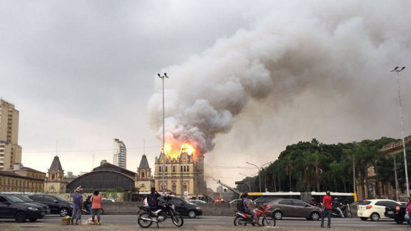 incendio museu da lingua portuguesa foto reprodução Twitter