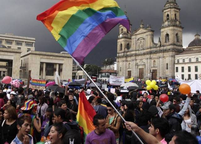 Ativistas a favor do casamento igualitário na Colômbia Foto Fernando Vergara