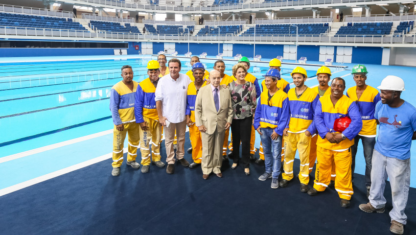 Rio de Janeiro - RJ, 08/04/2016. Presidenta Dilma Rousseff durante cerimônia de inauguração do Estádio Aquático Olímpico e entrega de Unidades Móveis de Suporte Avançado de Vida Foto: Roberto Stuckert Filho/PR