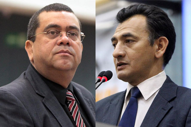 Os vereadores Arlindo Júnior e Professor Bibiano trocam insultos (Fotos: Divulgação)