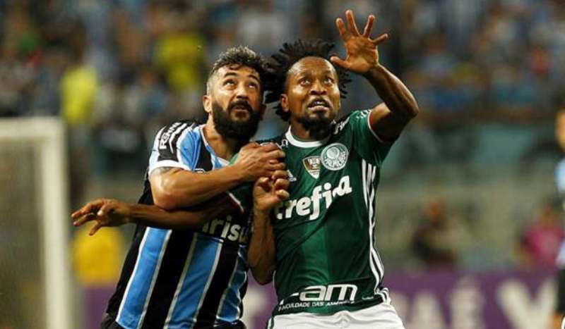 Zé Roberto e Douglas fizeram duelo a parte, mas Grêmio levou a melhor sobre o Palmeiras (Foto: Rodrigo Rodrigues/Grêmio FBPA/Divulgação)