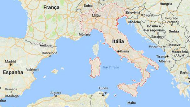 O epicentro foi perto de Macerata, próximo a Perugia, numa profundidade de 10 quilômetros. (Foto: Divulgação/Google mapas)