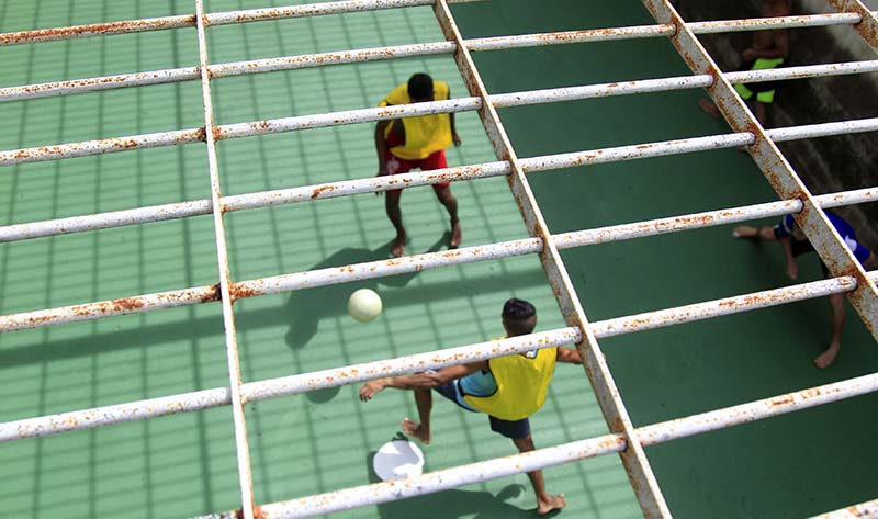 Em Marituba-PA, detentos do Presídio Estadual Metropolitano participaram do torneio de futebol amador (Foto: Akira Onuma/SUSIPE)