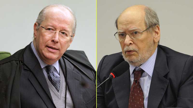 Ministro Celso de Mello e o ex-ministro e advogado de Braga Sepúlveda Pertence