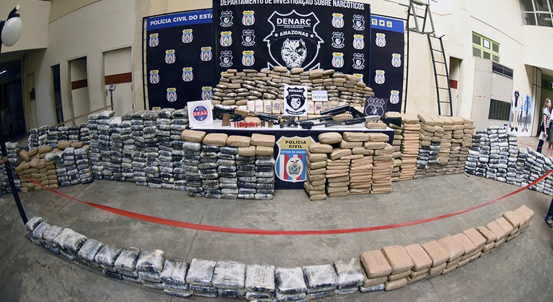 Carregamento de drogas apreendidas em Beruri foi avaliado em R$ 7 milhões Foto: SSP-AM/Divulgação)