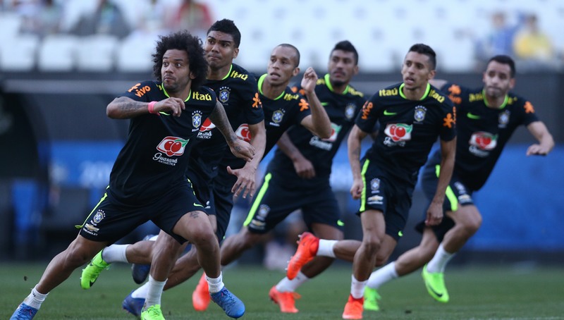 Treino da Seleção Brasileira, que caiu para segundo lugar no ranking da Fifa (Foto: Lucas Figueiredo/CBF)