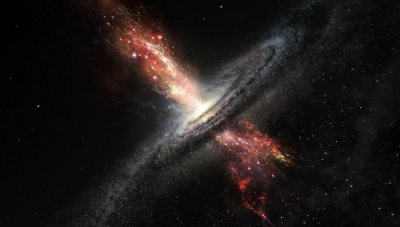 Buraco negro é observado atualmente com o aspecto que possuía 690 milhões de anos após o Big Bang (Foto: NASA/Reprodução)