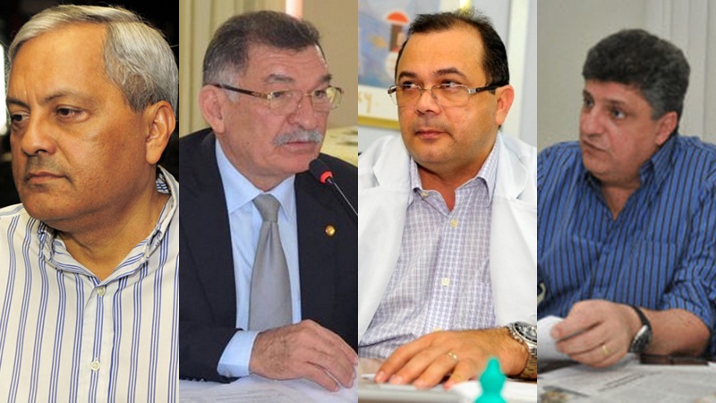 Evandro Melo, Wilson Alecrim, Pedro Elias e Raul Zaidan foram presos pela PF na Operação Custo Político (Fotos: ATUAL/Arte)