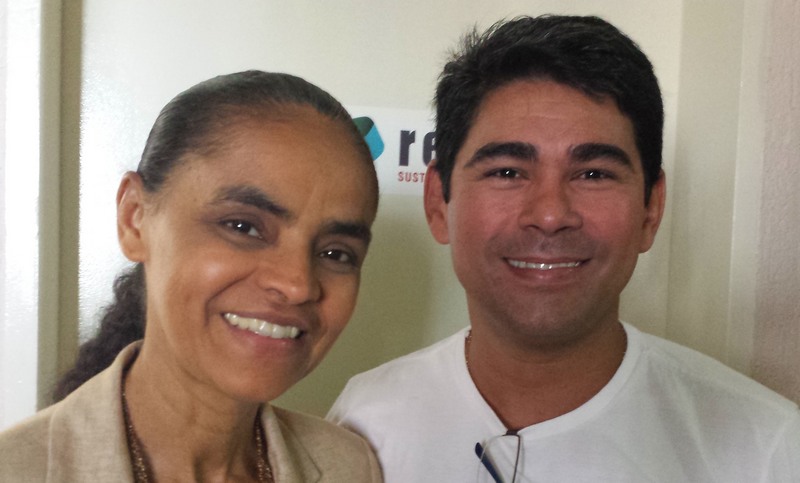 Marina Silva, pré-candidata à Presidência, com Júnior Brasil, aposta do partido para o Governo do Amazonas (Foto: Rede/Divulgação)