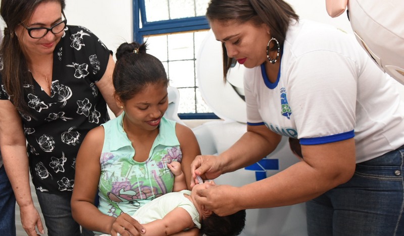 Vacinação contra a poliomielite e o sarampo segue até o dia 31 deste mês nos postos de saúde (Foto: FVS/Susam/Divulgação)