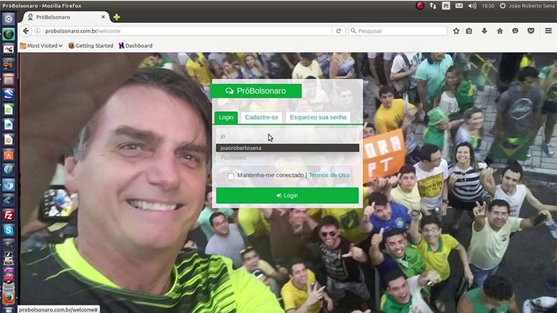Página em rede social de apoio a Bolsonaro: candidato tem 28 homes de engajamento (Foto: Divulgação)