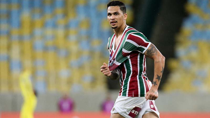 Luciano marcou o gol da vitória e classificação do Fluminense na Sul-Americana (Foto: Lucas Mer;con/Fluminense)