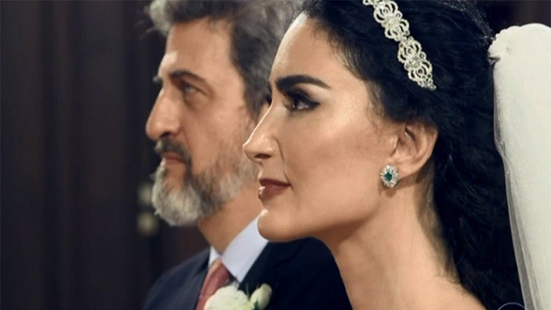 Cristiane Machado no dia do casamento com o empresário Sergio Thompson-Flores: vida de violência doméstica (Foto: TV Globo/Reprodução)