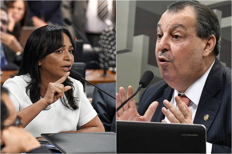 Eliziane Gama e Omar Aziz bateram boca sobre o assassinato de Marielle Franco (Fotos: Jefferson Rudy e Edilson Rodrigues/Agência Senado)