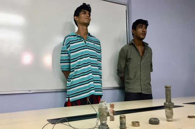 Jonas e Kenedy foram presos suspeitos de roubo de hidrômetros (Foto: Patrick Motta/ATUAL)