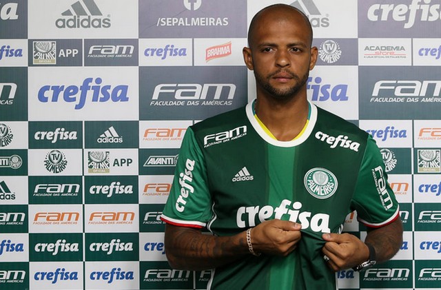 Felipe Melo foi suspenso por cinco partidas por conta de gestos obscenos feitos para a torcida do Santos (Foto: Cesar Greco/Ag Palmeiras/Divulgação)