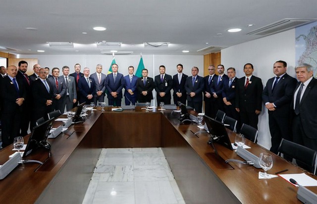 O presidente Jair Bolsonaro se reuniu com Secretários Estaduais de Segurança Pública (Foto: Carolina Antunes/PR)