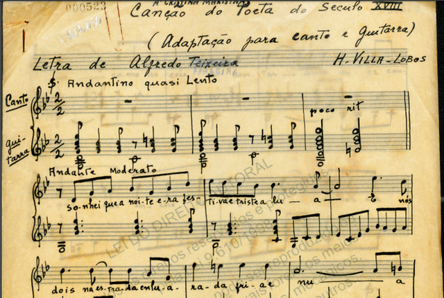 Cópia manuscrita de 'Canção do poeta do século XVIII', era dada como perdida há mais de sessenta anos (Foto: UNIRIO/Reprodução)