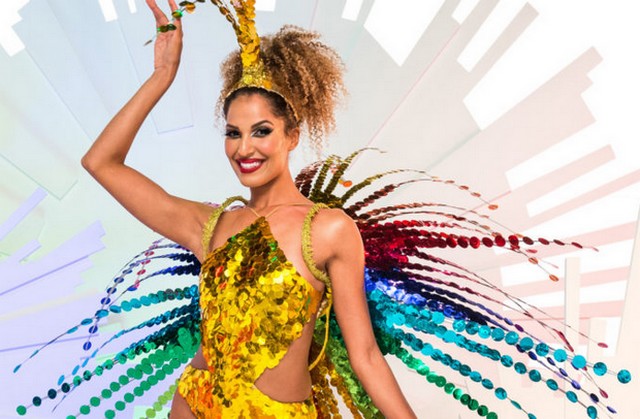 Dona do título há seis anos, Erika Moura veste fantasias feitas a partir de materiais reciclados (Foto: TV Globo/Reprodução)