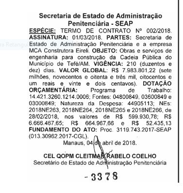 construção de cadeia em tefé