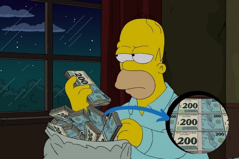 Episódio em que 'Os Simpsons' preveem impressão das notas de R$ 200 (Foto: Reprodução/Twitter)