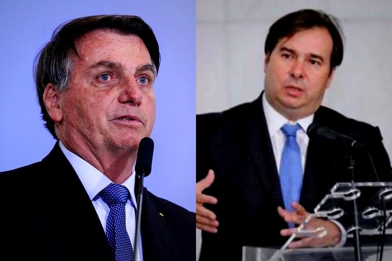 Rodrigo Maia é o principal articulador sobre agenda fiscal, mas não é próximo a Bolsonaro (Fotos: Isac Nóbrega/PR e Michel Jesus/Agência Câmara)