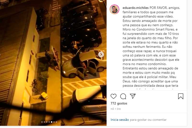 Escreve Eduardo Michilis publicou nota e vídeo no Instagram (Foto: Instagram/Reprodução)