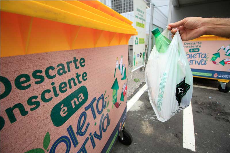 Descarte de material reciclável tem 36 postos em Manaus (Foto: Márcio James/Semcom)