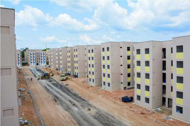 Apartamentos da etapa B do residencial estão em construção (Foto: Valdo Leão/Semcom)
