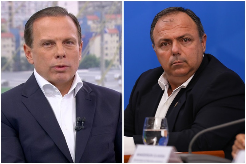 Doria e Pazuello trocaram acusações (Foto: Rede Globo/reprodução e José Dias/PR)