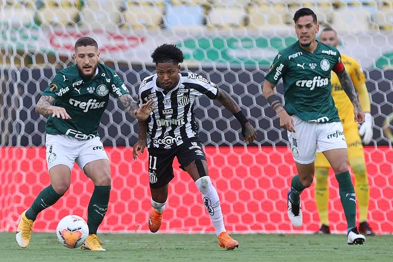 Marinho enfrenta marcação palmeirense triunfo verde (Foto: Cesar Greco/Palmeiras)