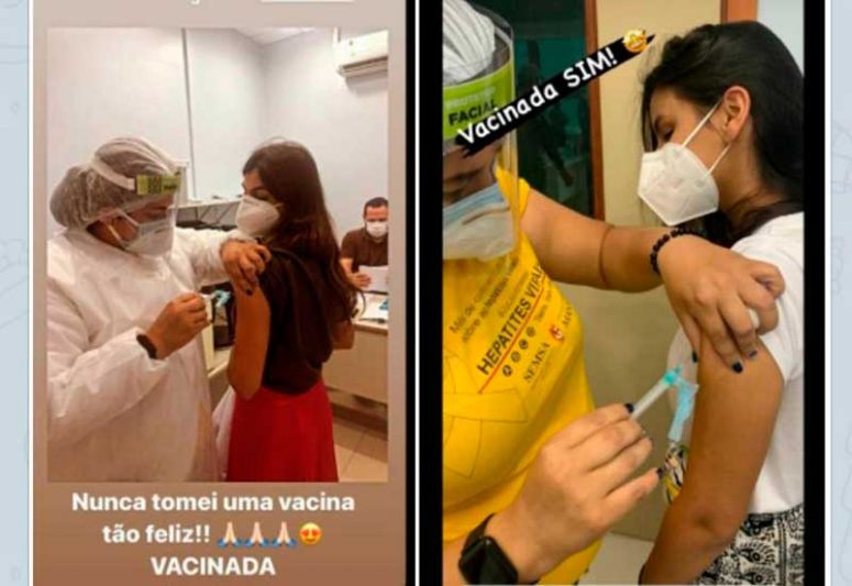 Médicas publicaram em redes sociais momento da vacinação (Foto: Instagram/Reprodução)