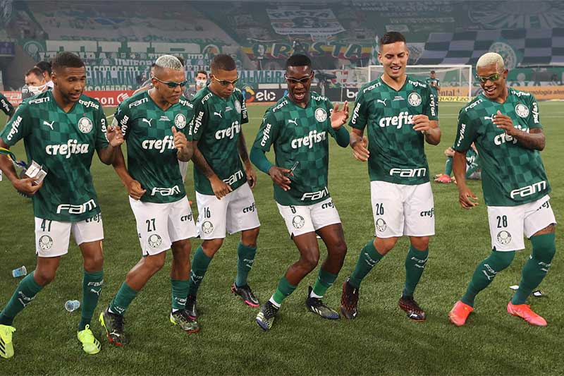 Jogadores do Palmeiras festejam título da Copa do Brasil (Foto: Cesar Greco/Palmeiras)