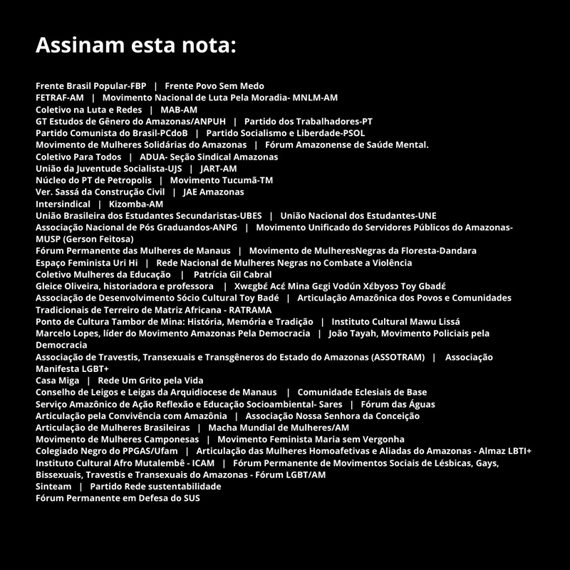 Nota de Repúdio Bolsonaro
