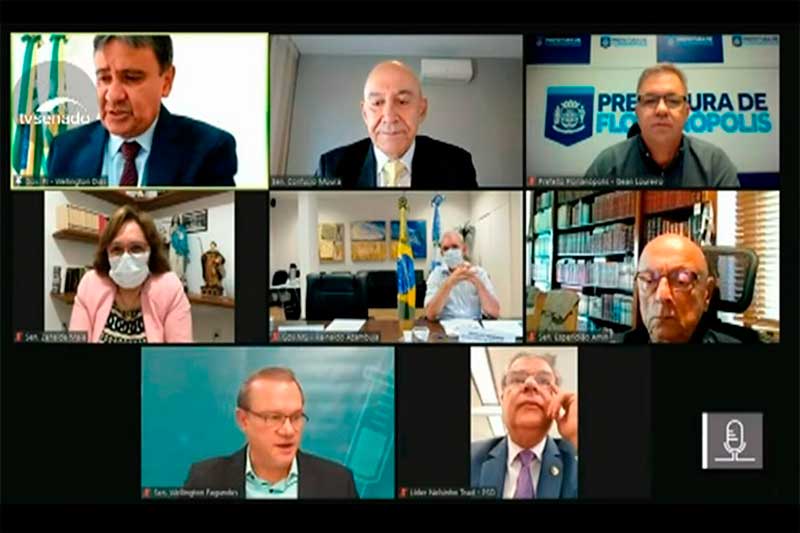 Governadores participaram de audiência on-line com senadores (Foto: TV Senado/Reprodução)