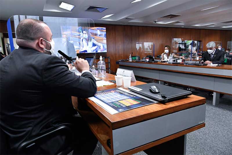 Deputado Fausto Junior depôs na CPI da Covid (Foto: Waldemir Barreto/Agência Senado)