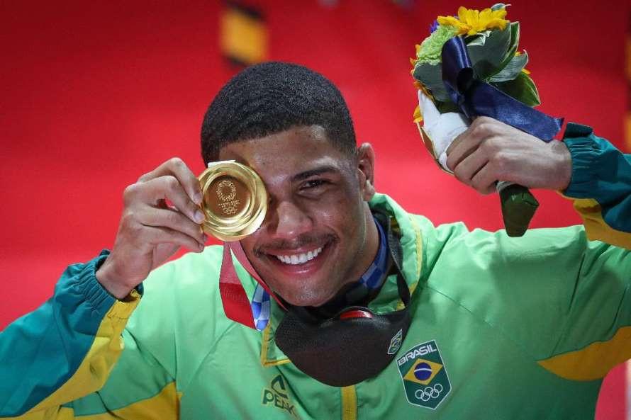 Boxeador baiano Herbert Conceição conquista ouro em Tóquio (Foto: Wander Roberto/COB)