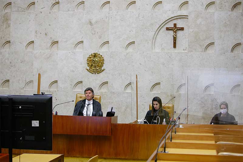 Luiz Fux preside sessão do STF: lei sobre candidatura nata é ilegal (Foto: Nelson Jr/SC STF)