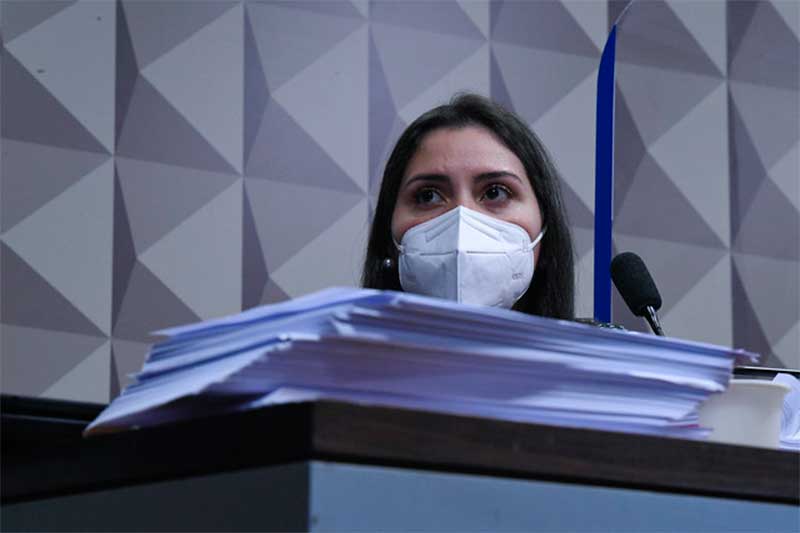 Advogada Bruna Morato depôs na CPI da Covid nesta terça (Foto: Edilson Rodrigues/Agência Senado)