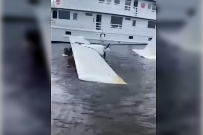 Avião cai na Praia Dourada (Foto: Reprodução)