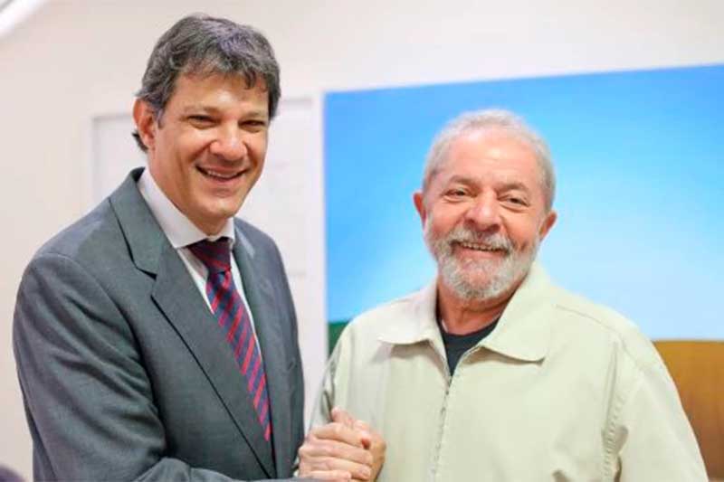 Fernando Haddad e Lula: encontro político (Foto: Ricardo Stuckert/Agência PT)