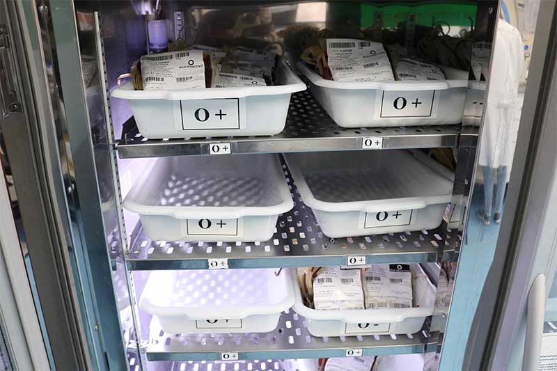 Caixas vazias em refrigerador do Hehoam: estoque crítico (Foto: Hemoam/Divulgação)