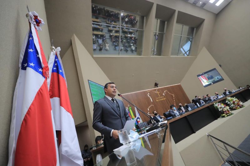 Governador Wilson Lima na abetura dos trabalhos na Assembleia Legislativa (Foto: Diego Peres/Secom)