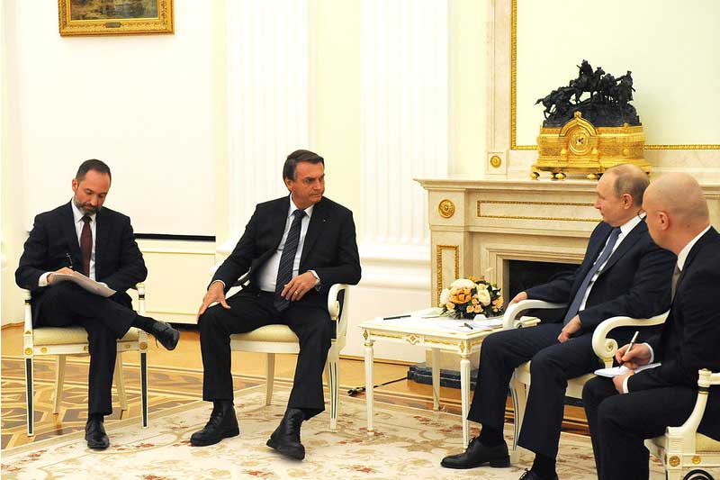 Jair Bolsonaro e Vladimir Putin: encontro diplomático e de negócios (Foto: Oficial Kremlin/PR)